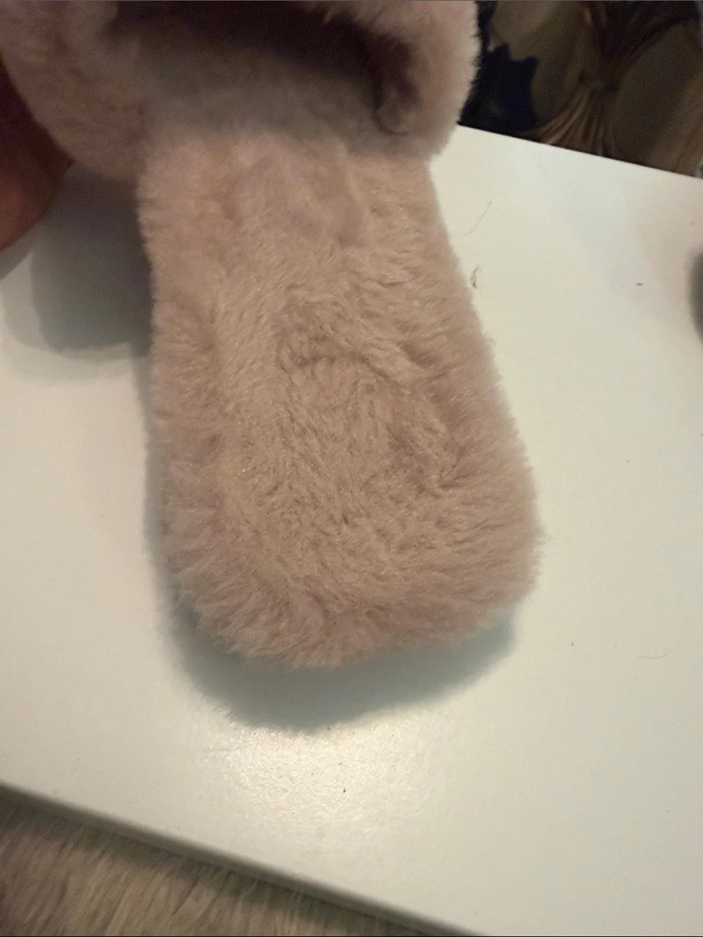 Tory Burch Embellished Pink Faux-Fur Slide Sandals
